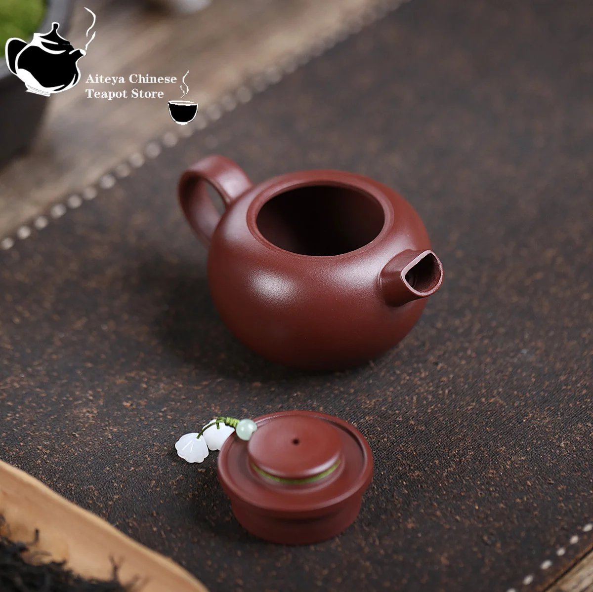 Yixing Purple Clay Teapot Original Ore Vermilion Clay round Beads Kung Fu Tea Set Chinese Health Pot for Brewing Tea