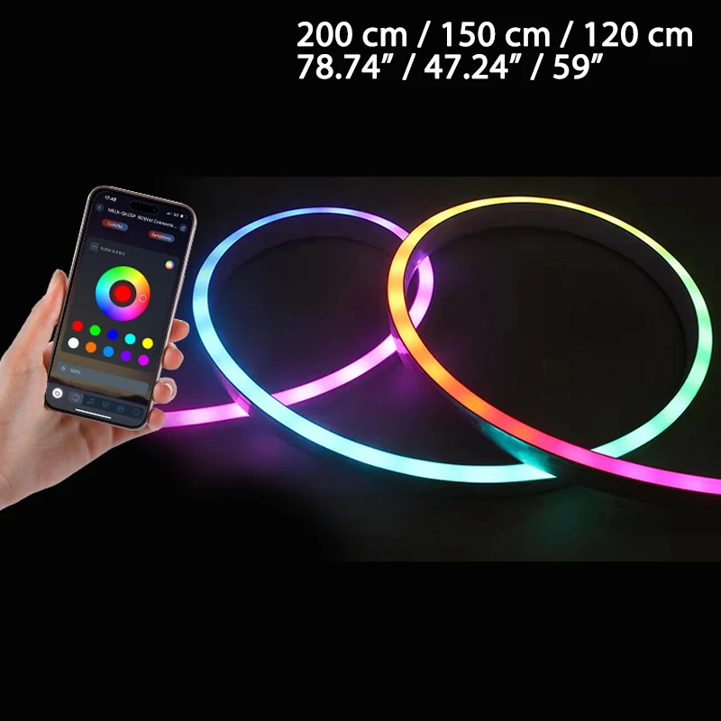 

200 см 78 дюймов автомобильный окружающий свет светодиодный передняя приборная панель лобовое стекло 64 цвета RGB симфония интерьер акриловая атмосферная лампа управление через приложение