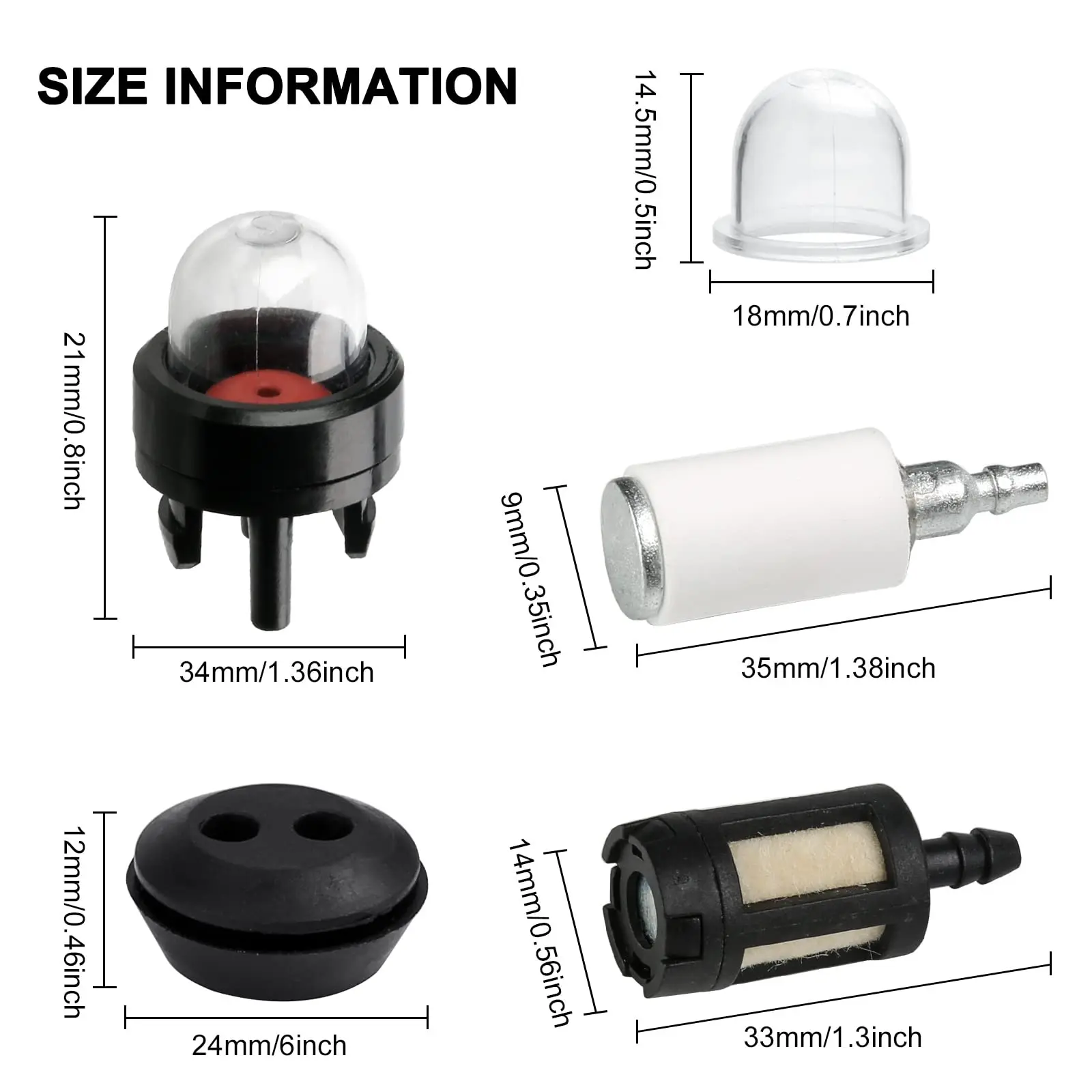 1Set Fuel Line Hose Fuel Filter 2mm/2.5mm/3mm Tube Fuel Primer-Bulb Garden Chainsaws Blowers Trimmers Lawn Mower Accessories image 6