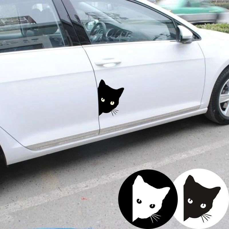 

Автомобильные креативные персональные забавные наклейки с котом и глазами, украшение для стайлинга автомобиля, Виниловая наклейка, аксесс...