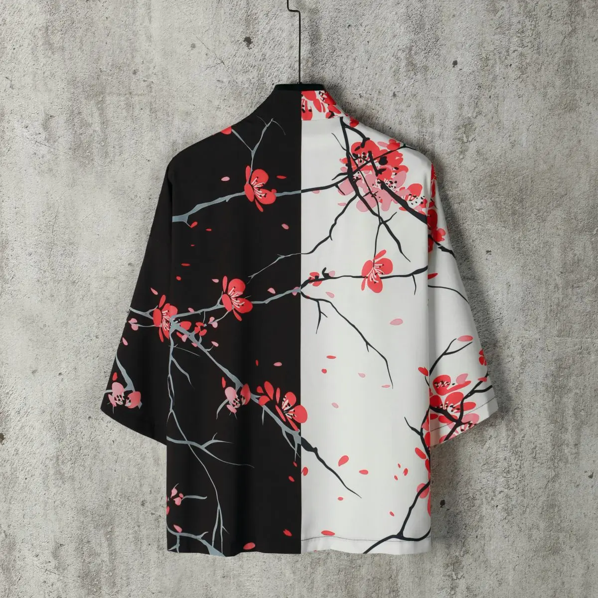 

Японское ретро-кимоно свободного кроя с цветочным принтом в стиле колор-блок, универсальное, для лета, пляжа, отпуска, как накидка, юката, солнцезащитная куртка