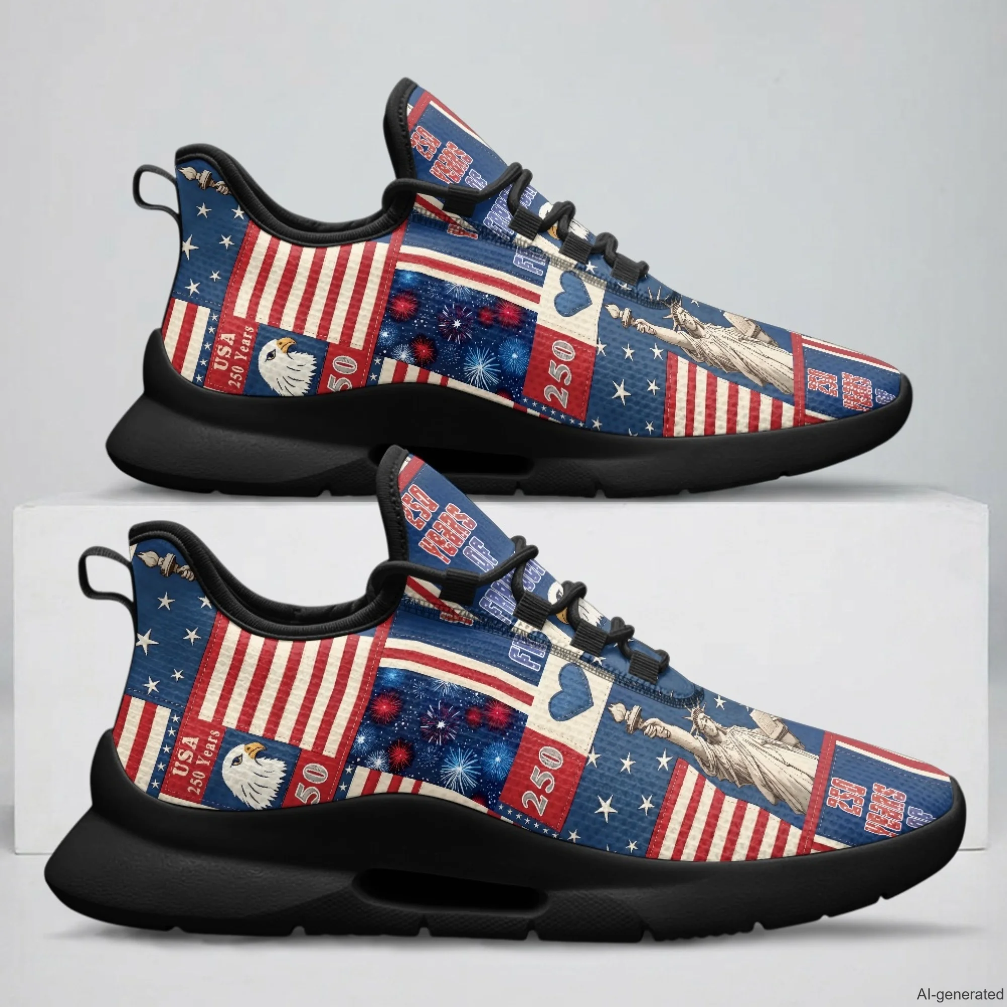 XIXIRIMIDO Casual Sneakers Lace-up Casual Shoes Nice Non-slip Nursing Sneakers for Woman Male Nurse Shoes American Flag