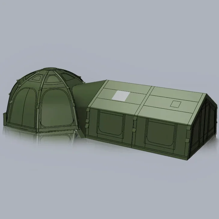 

ST Large Combination Outdoor Air Tent Waterproof Inflatable Camping Family for 8-10 Person