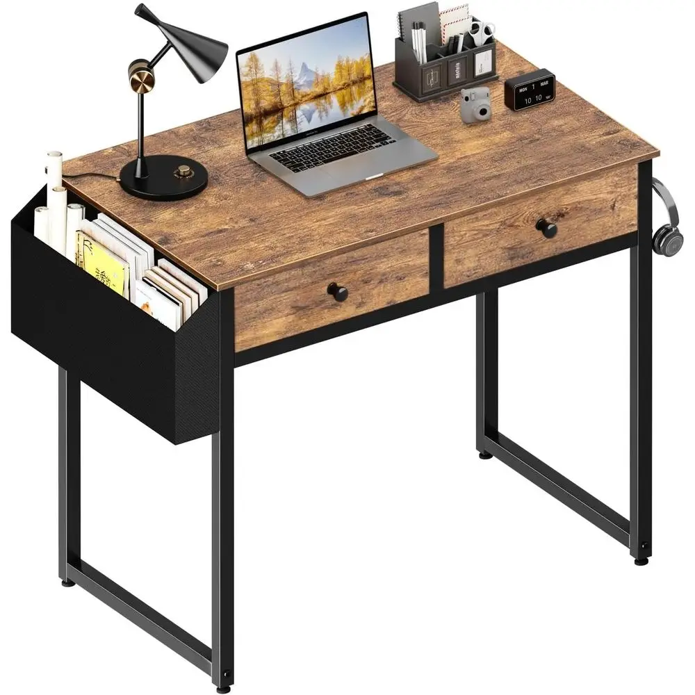 

Small Computer Desk with 2 Ders or Bedroom, 31 Inch Home Oice Desk with Storage abric Der and Bag, Study Writing Table or Small
