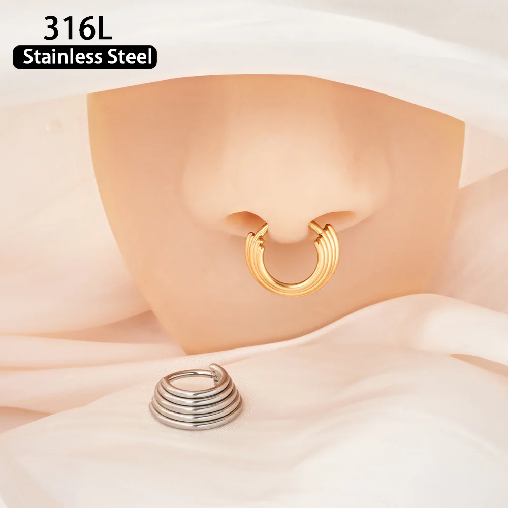 حلقة الأنف الحلزونية للذكور و الإناث ، أداة نقر الحاجز ، الحلزون ، الزنمة ، الغضروف ، خمس طبقات ، حلقة الأنف ب ، 1 * * #3