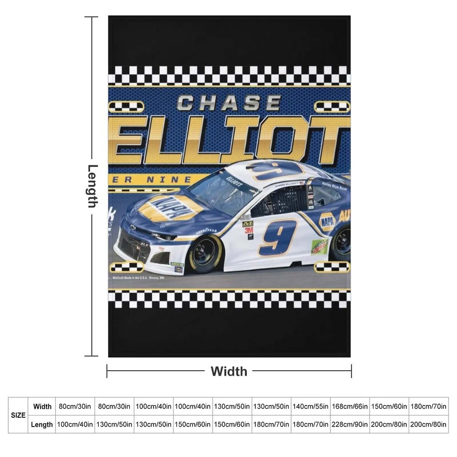 Nascar Chase Eliott Championship Throw Blanket Blankets For Bed warm winter Soft Beds Blankets