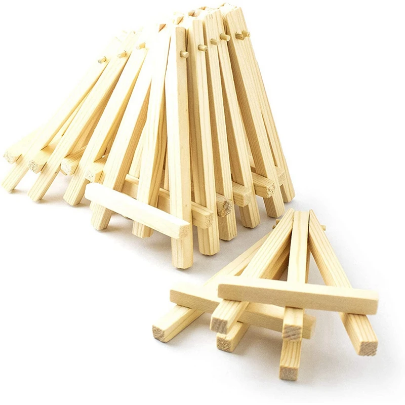 50 Pieces Of Mini 5 Inch Wooden Easel. Business Cards, Display Photos, Small Canvases, Classroom DIY Arts And Crafts