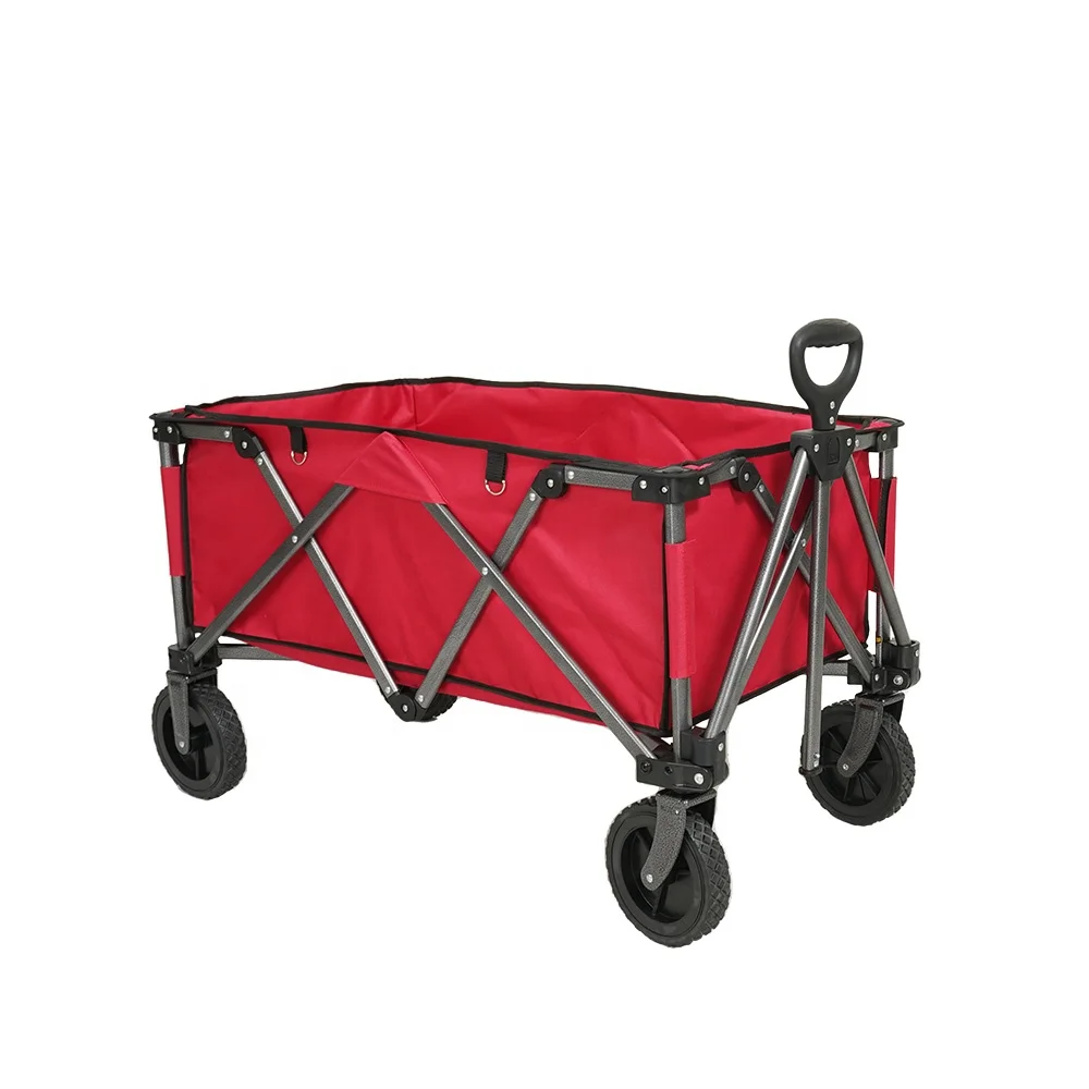 Outdoor Picnic Collapsible Utility Beach Cart Folding Trolley Foldable Wagon