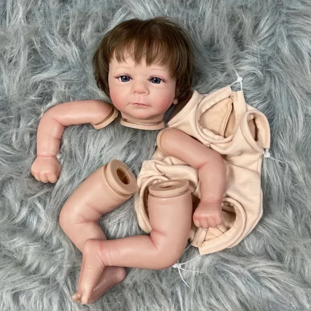 

18inch Reborn Doll Kit Felicia with Rooted Hair 3D Painted Skin with Many Visible Veins Unfinished Doll Parts Kit Bebes Reborn