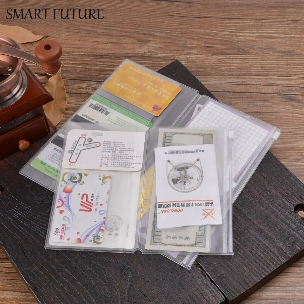 

Card Holder Storage For Midori Travelers Journal Planner Card Holder Notebook Zipper Bag PVC Zipper Bag Notebook Storage Bag