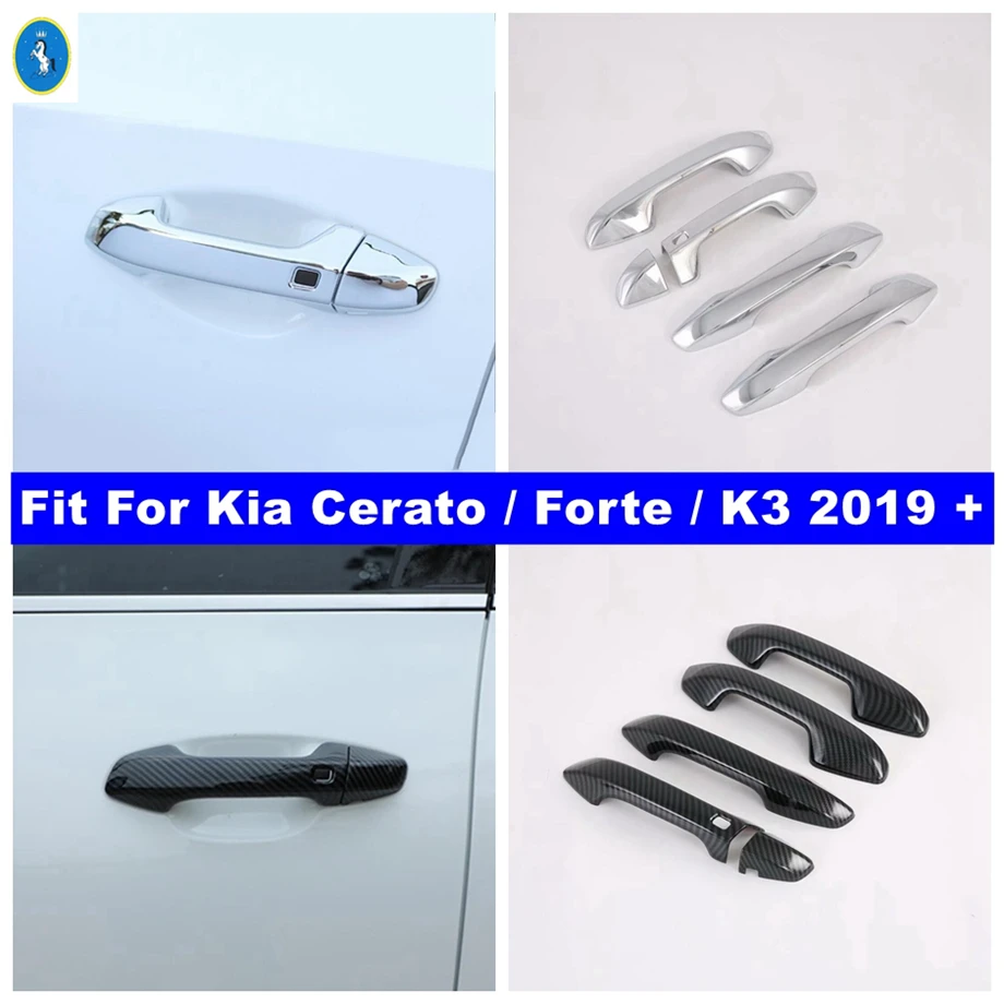 

Auto Side Door Pull Doorknob Handle Protection Cover Trim For Kia Cerato / Forte / K3 2019 - 2024 Accessories Exterior Refit Kit