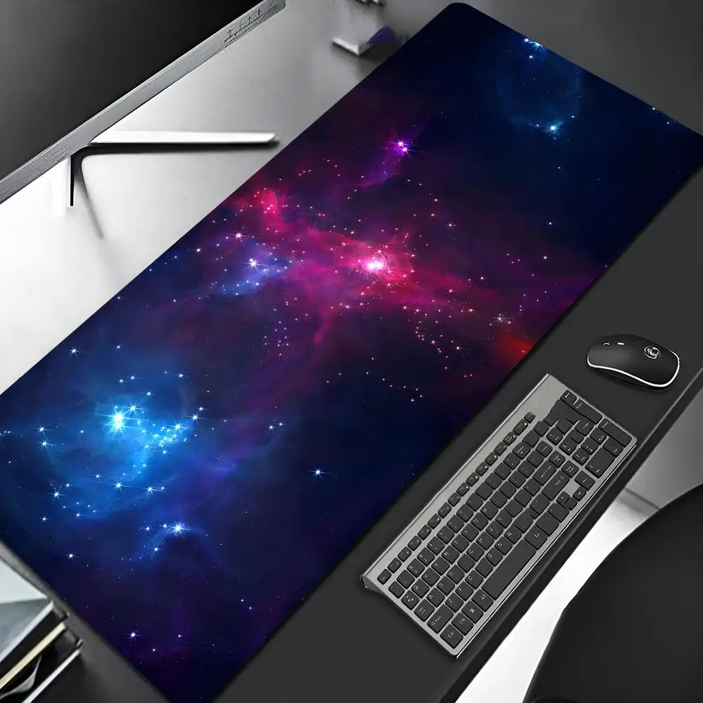 Imagem -06 - Galaxy Gaming Mouse Pad Borda de Bloqueio Grande Office Computer Gamer Grande Arte de Borracha Mousepad Laptop Desk Mat