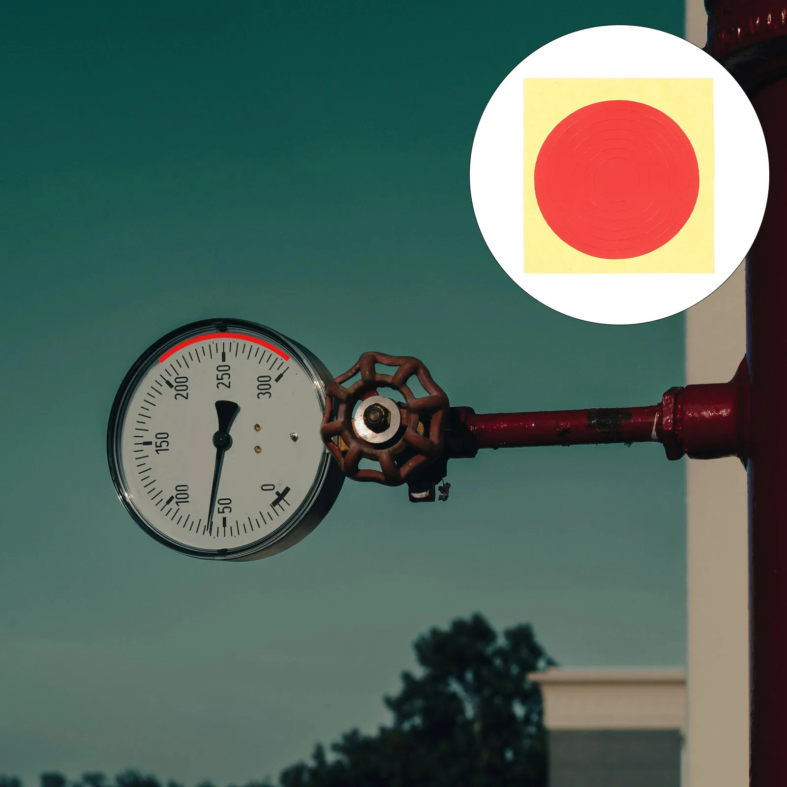 

10pcs Pressure Gauge Label Sticker 5Cm Industrial Self-Adhesive Indicator Decal For Clear Visibility Durable Round