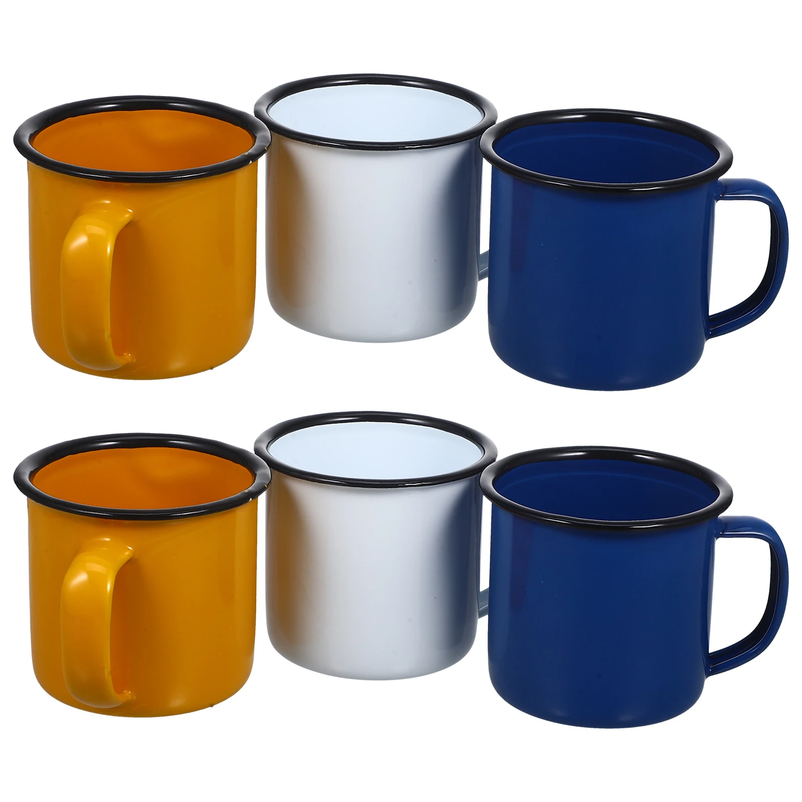 

6 Pcs Vintage Enamel Mug Retro Style Drinking Cups 6CM Size Colorful Pattern Coffee Tea Water Glass Home Bar Kitchen Use