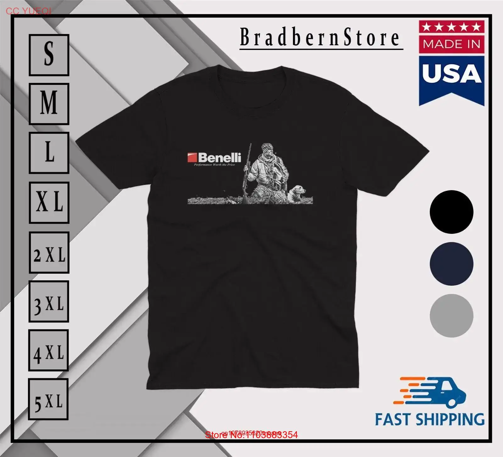 Benelli SPORTS Shotguns trend классический логотип футболка Сделано в США длинный или короткий рукав
