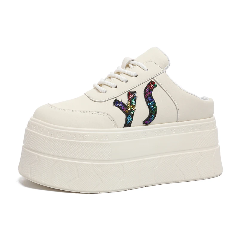 

Walking Sports Shoes Sandals 8cm Fashion Height Increasing Females Lady Casual Platform Wedge Women Slip on Shoe Summer