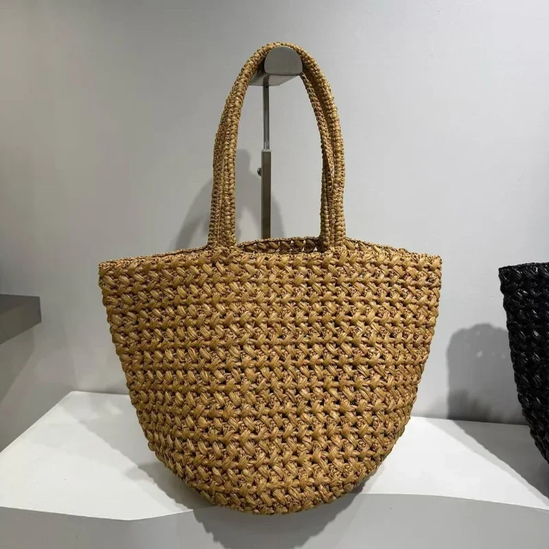 Simple Stylish Handmade Woven Bag,Versatile Bohemian Straw Basket Bag,large Size Commuting Women shoulder Bag multi Color Choose