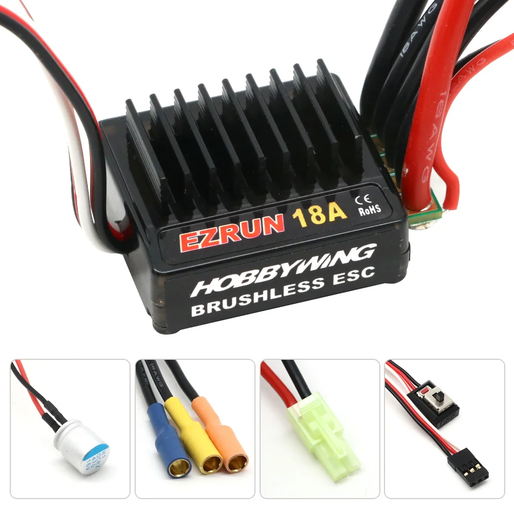 Hobbywing eZrun Combo A1 A2 EZRUN-2030 12T/18T 7800KV 5200KV Brushless Motor +18A ESC + Card EZRUN Combo for 1/18 Car