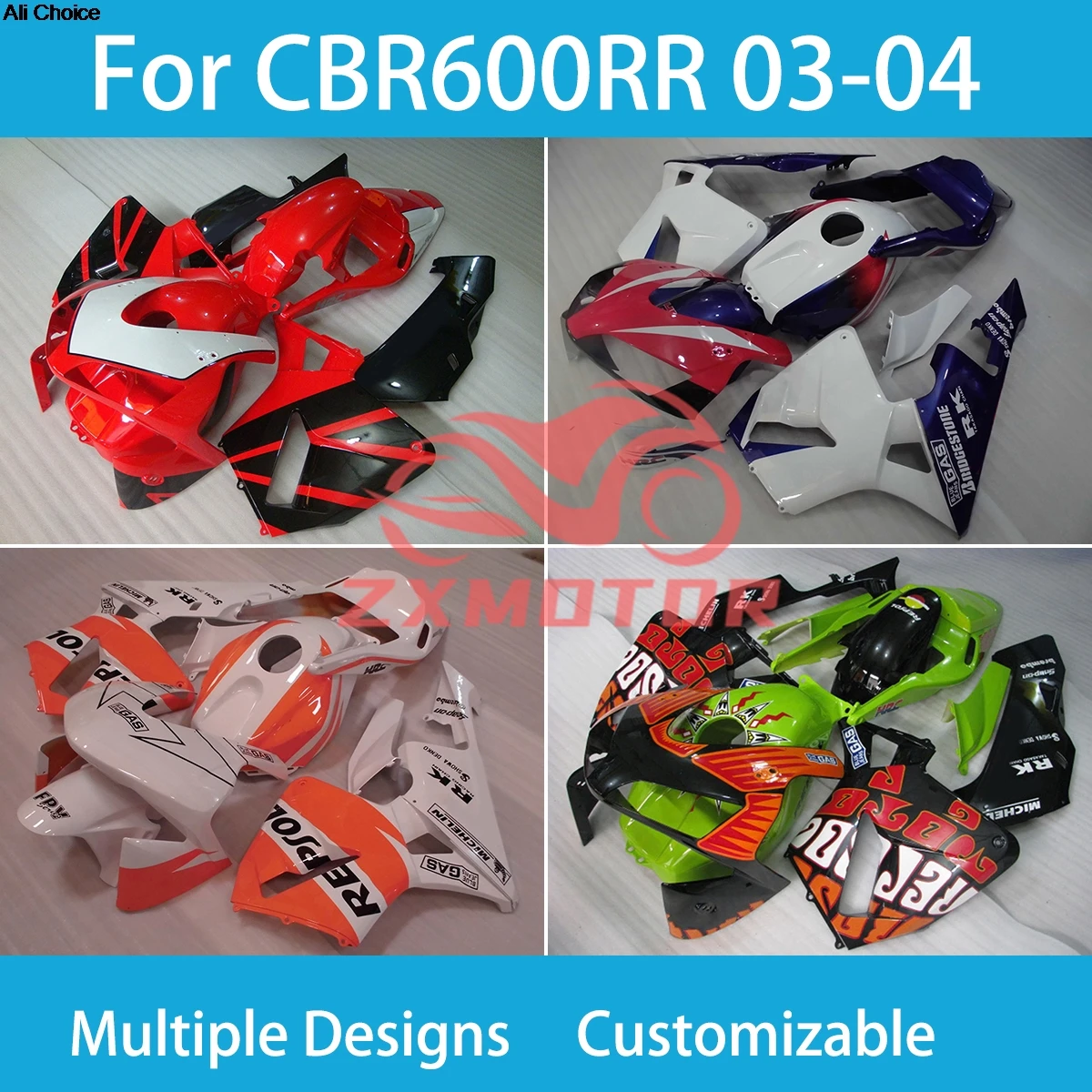 

CBR600RR 03 04, набор обтекателей для Honda CBR 600RR 2003 2004, полный комплект, пластиковые комплекты кузова, чехлы для кузова, обтекатели