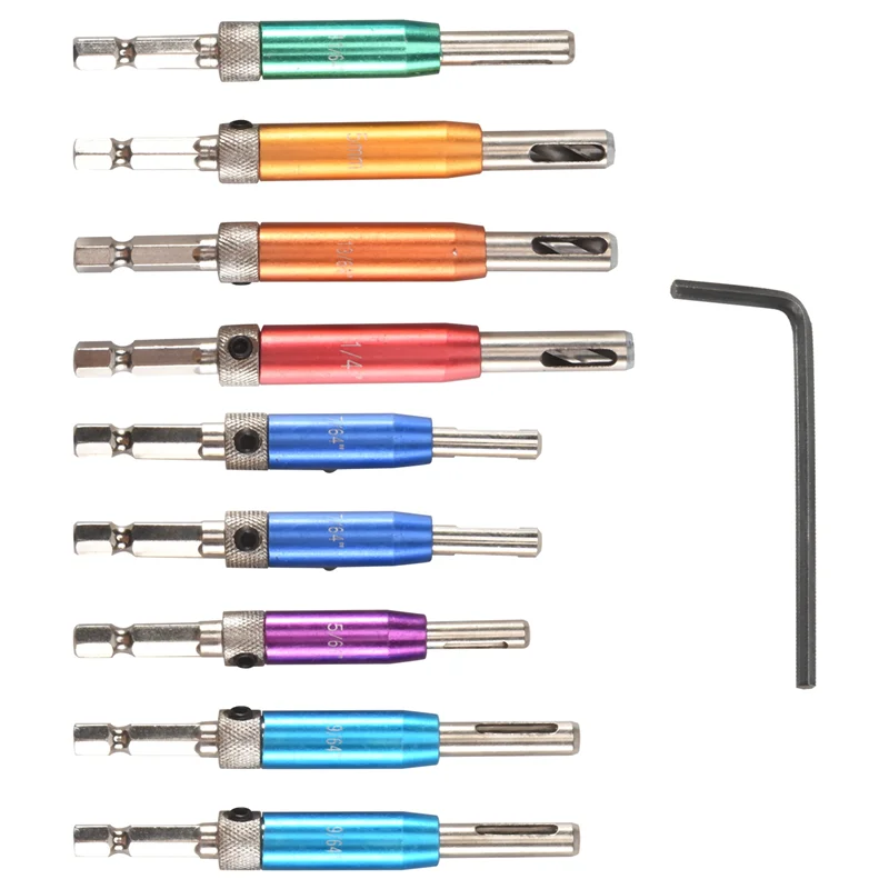 مجموعة لقمة مثقاب ذاتية التمركز 1/4 بوصة لقمة عرافة عرقوب Vix، 5/64 بوصة إلى 1/4 بوصة مجموعة لقمة مثقاب مركزي مخصصة مجموعة لقمة مثقاب المفصلي-AA26 #5