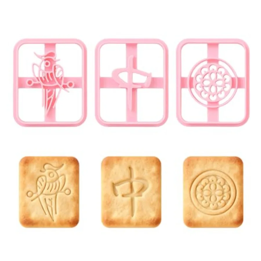 Juego de Cortadores de Galletas Mahjong Dragón/Bambú/Redondo - Diseños Tradicionales Chinos para Hornear, Esenciales para Hornear en el Año Nuevo Lunar