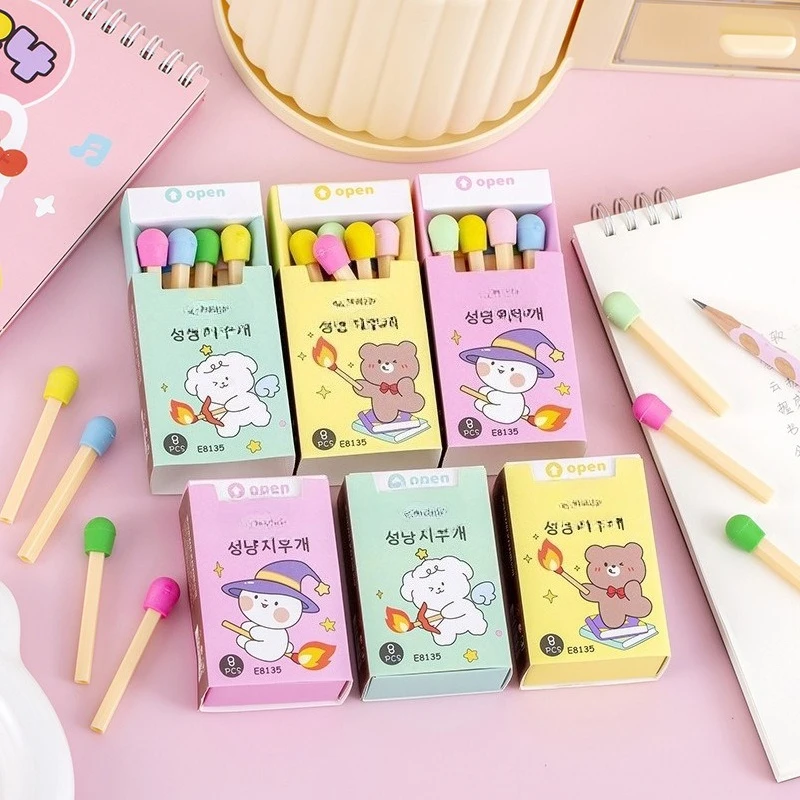 4-Piece Set of Square Erasers in Random Colors, Perfect for Student Stationery, Prizes, Christmas End-Of-Term Gifts, Back-To-School Season, Christmas, and Holiday Stationery, with a Stylish Design, Perfect for Office and Study Supplies, Ideal for Birthday Gifts, Christmas, Halloween, Valentine's Day, New Year Gifts, and Gifts for Friends! Easter Gift
