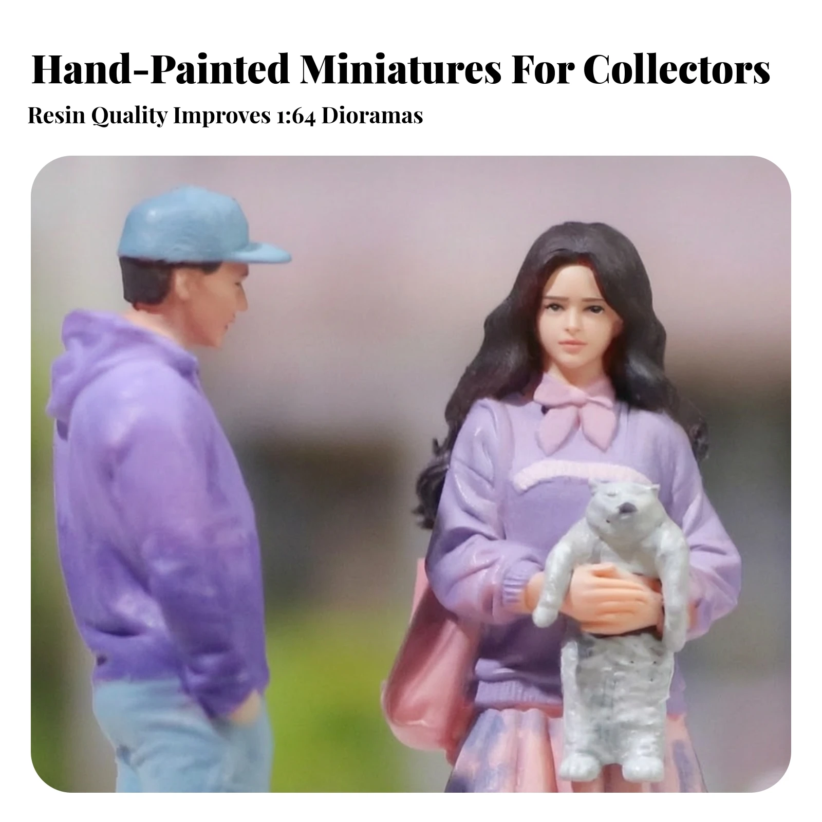 3ピーススケールモデルフィギュアセット、詳細な1:64スケー - Figure Display Box のレビューと価格