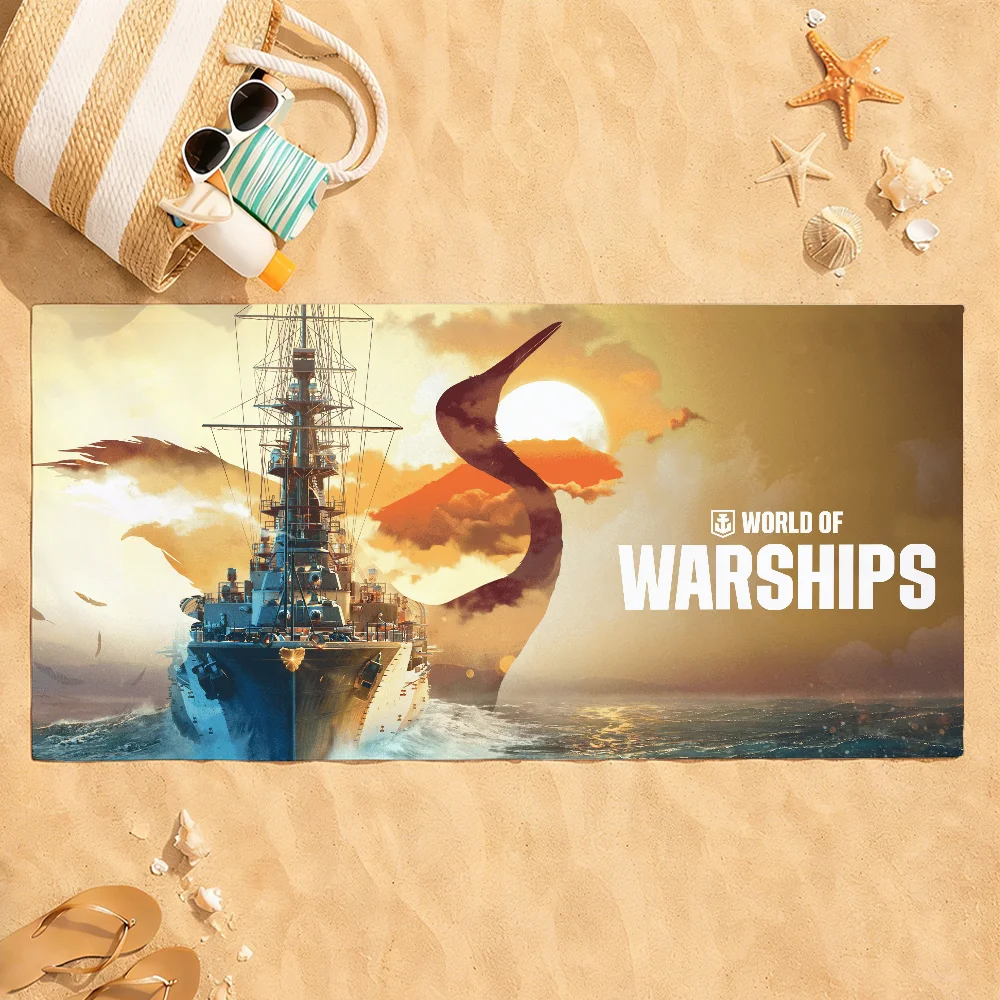 Game World of W-Warships Towel Quick Dry Absorbent Beach Towel for Sports, Fitness, Swimming and Outdoor Activities