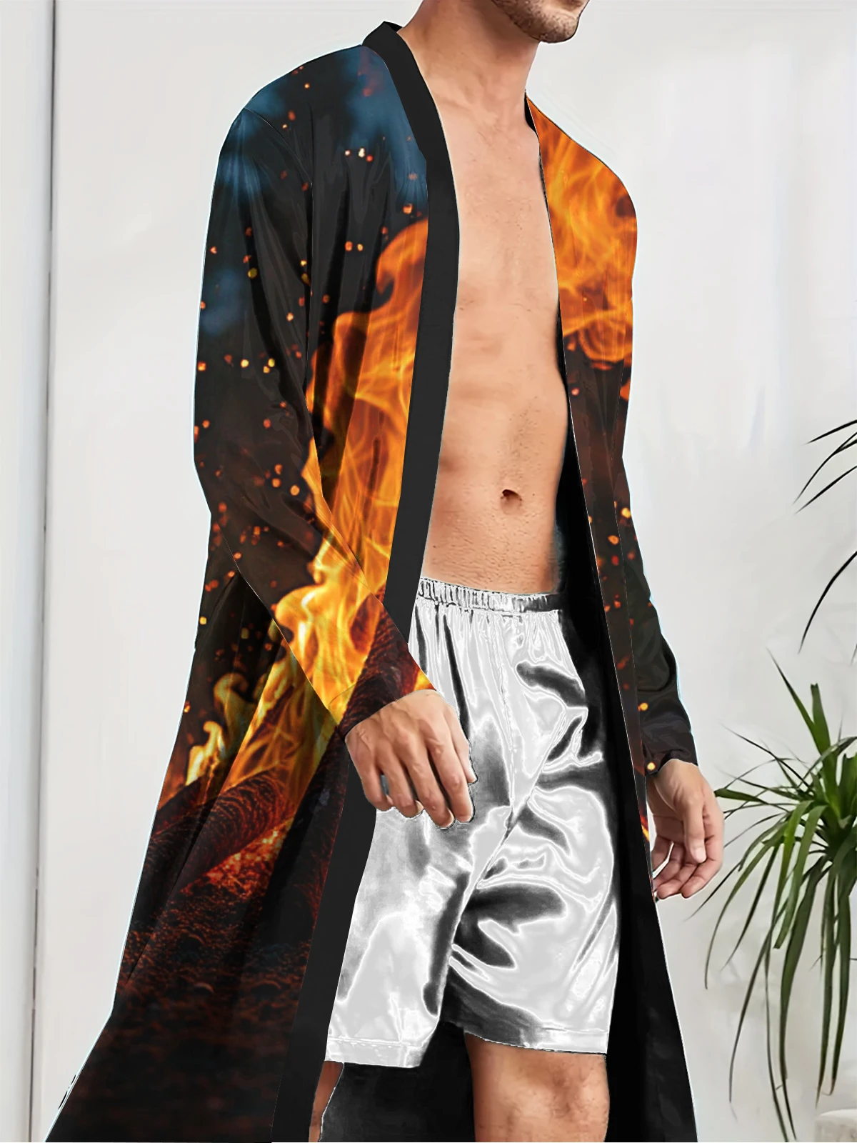 1pcs Men's Robes 2026 Spring/Summer Sleepwear Breathable Graphic Bathrobe 3D Printed dressing gown Funny pajamas robe