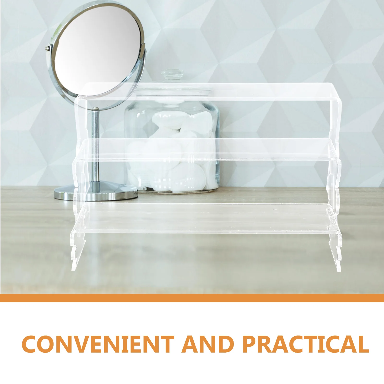 3pcs Acrylic Display Rack Storage ganizer for Figures Collections Cake Decor Tiered Riser Stand Crafts Shelf