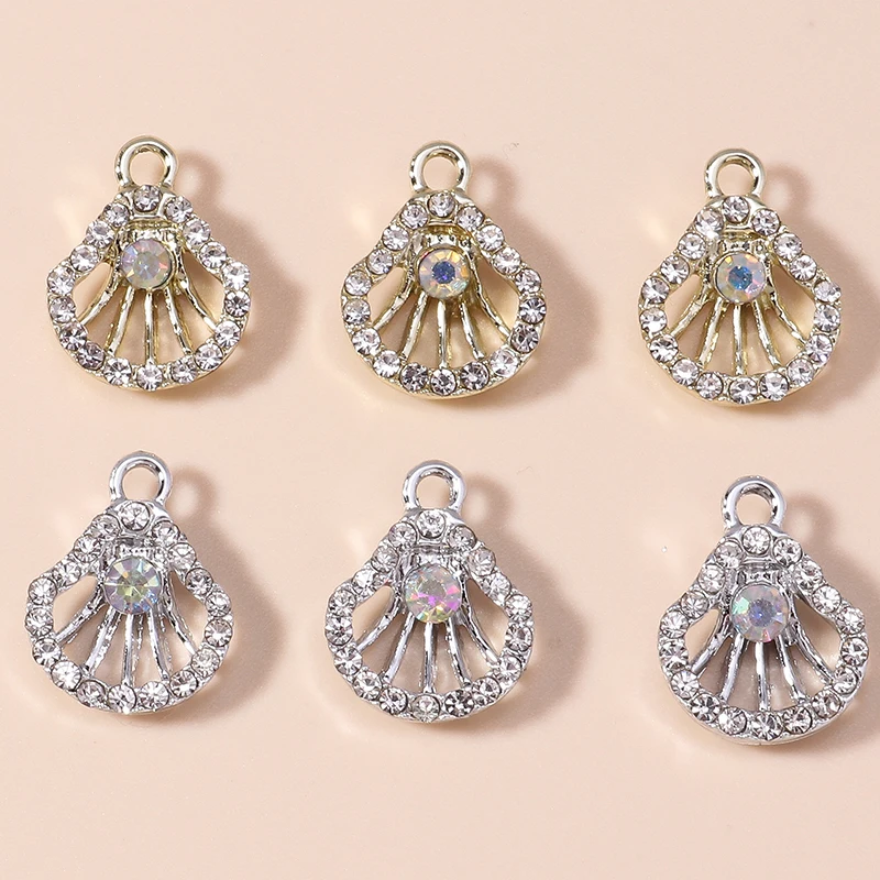 10 Stück Niedliche Kristall-Metall-Anhänger in Krabben-, Schildkröten- und Muschelform für die Herstellung von Halsketten, Ohrringen, Armbändern, DIY-Bastelarbeiten und Schmuckzubehör – Detail 14