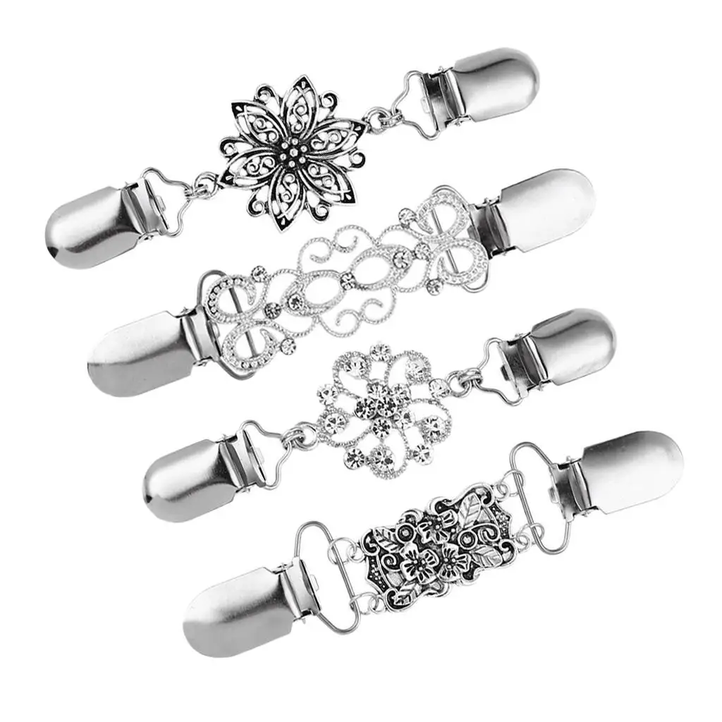 Crochet Accessories Cardigan Clip Set Brooch Pin for Women Sweater Guard for Shawl Dress Decoration