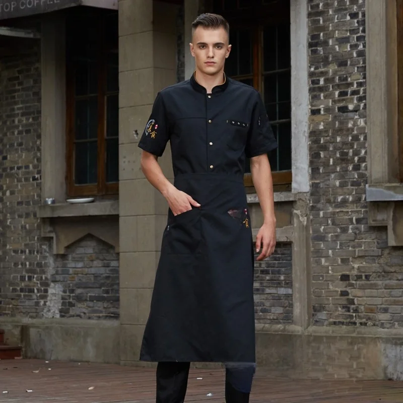 

Мужской кухонный рабочий костюм с длинным рукавом, дышащий, для поваров, сшитый на заказ, для отелей и ресторанов, комплект для кулинарии