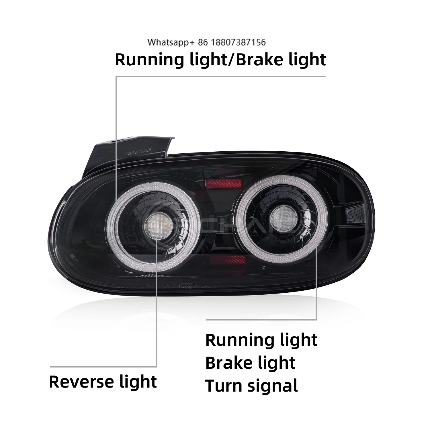 Archaic LED Brake Light JDM Design 2nd Gen Miata MX-5 NB1 NB2 Lamp Startup Animation forMazda MX5 Miata NB NBFL Taillights 2005