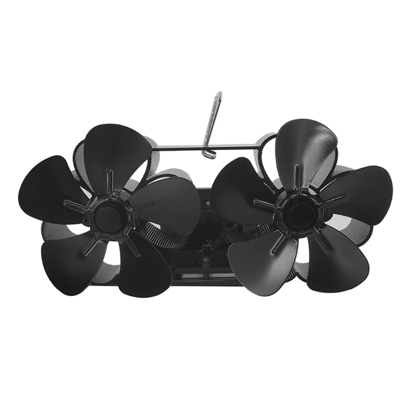 

5Blade Heat Powered Stove Fan Home Efficient Heat Distribution Fan Quiet, Friendly Black Stove Fan Saving Energy