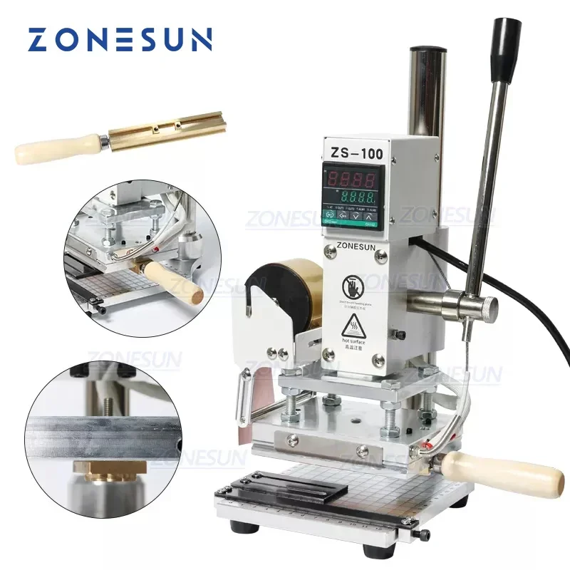 ZONESUN New ZS-100 Dual Purpose Hot Foil Stamping Machine Manual Bronzing Machine For Pvc Card Leather Paper Stamping Machine