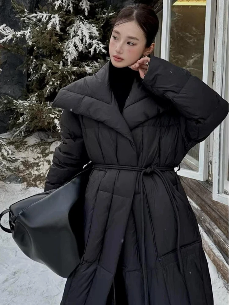 90 White Goose Down Jacket Winter New Thickend Warm Parkers Women Fashion Elegant Large Blanket Oversized Loose Downs Coat Women