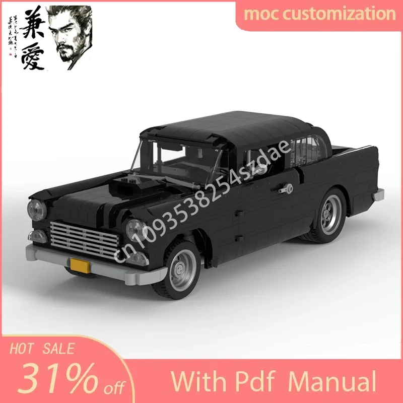 1479PCS MOC 속도 챔피언 자동차 Chevyes Bel Air Street Rod Supercar 빌딩 블록 레이싱 크리 에이 티브 벽돌 장난감 생일 선물