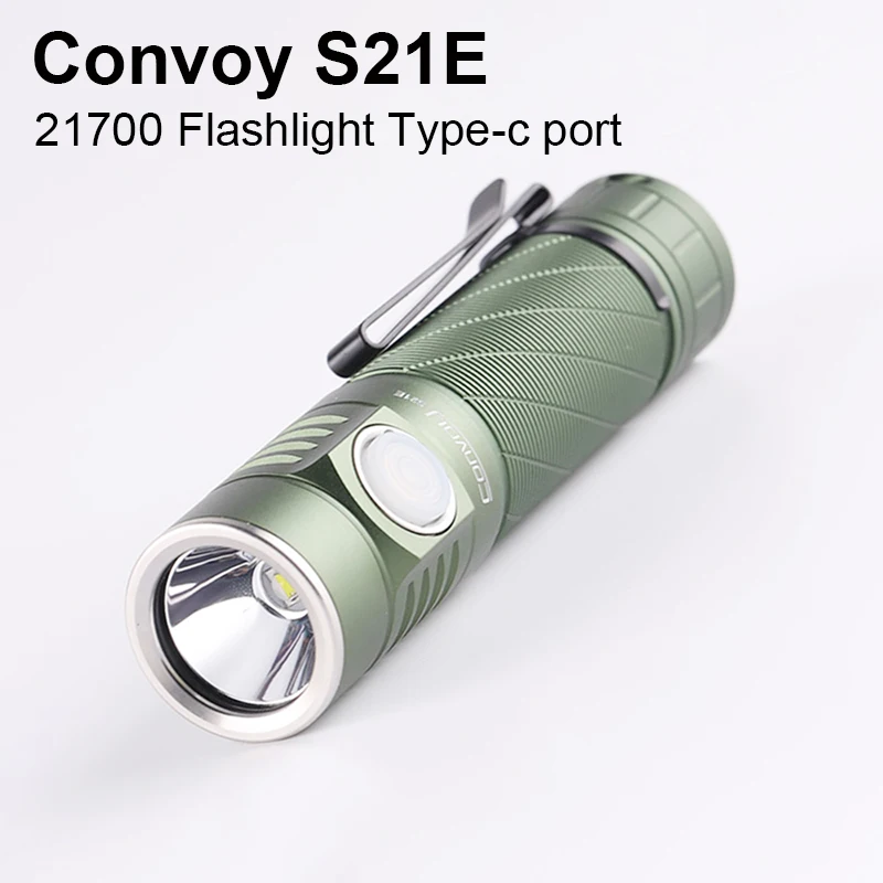 

Светодиодная вспышка Convoy S21E SST40, фонарь с портом зарядки Type-c, тактическая лампа 21700, яркая лампа для рыбалки