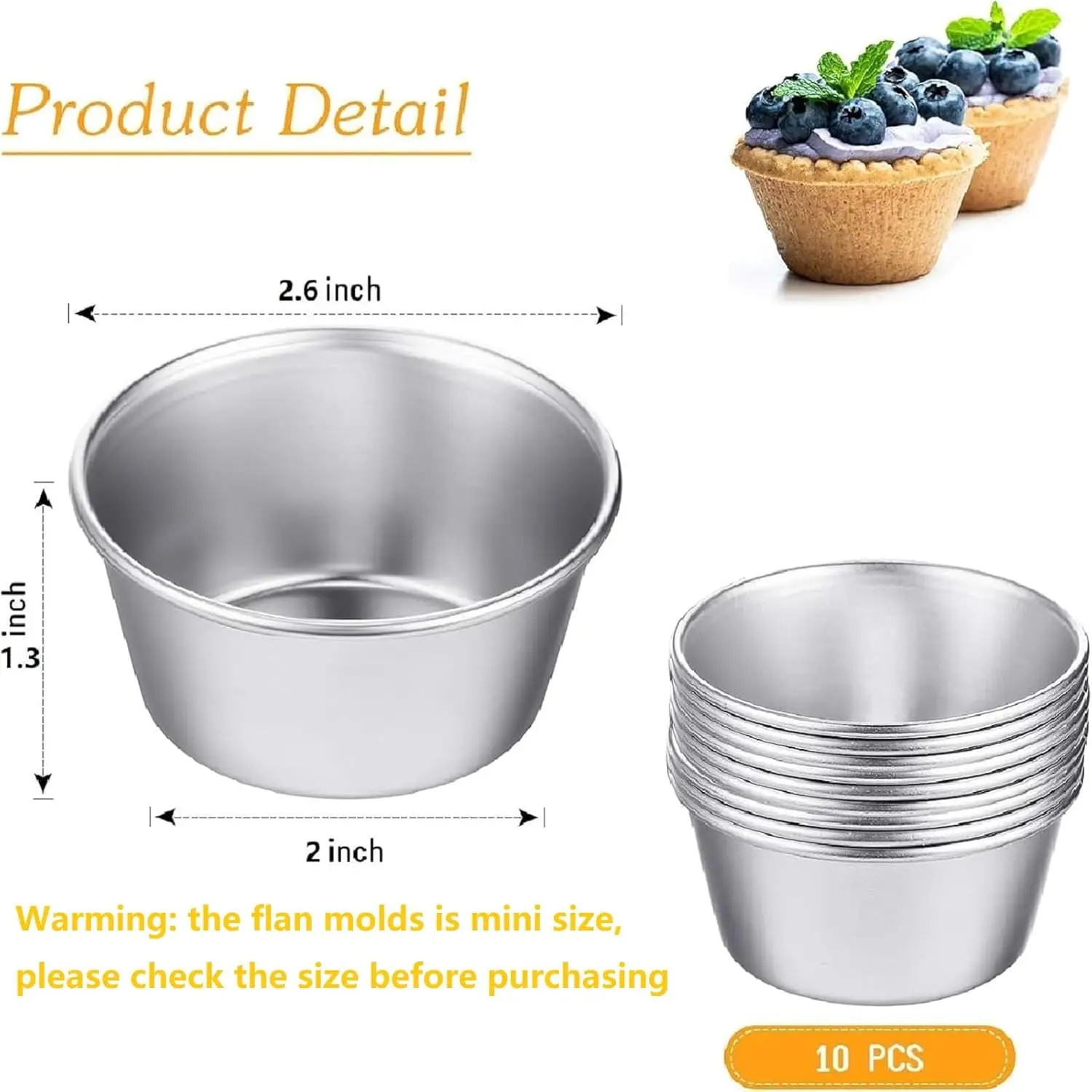 10-Piece Mini Flan Molds 2