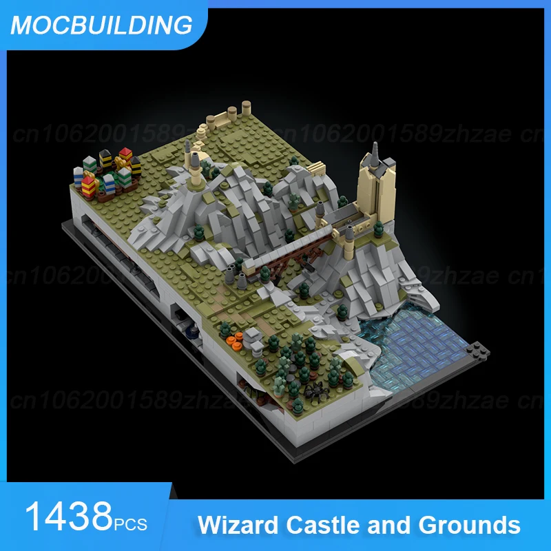 

MOC Building Blocks Wizard Castle and Grounds Expansion & Train Station Model DIY Assemble Bricks Architecture Display Toys Gift