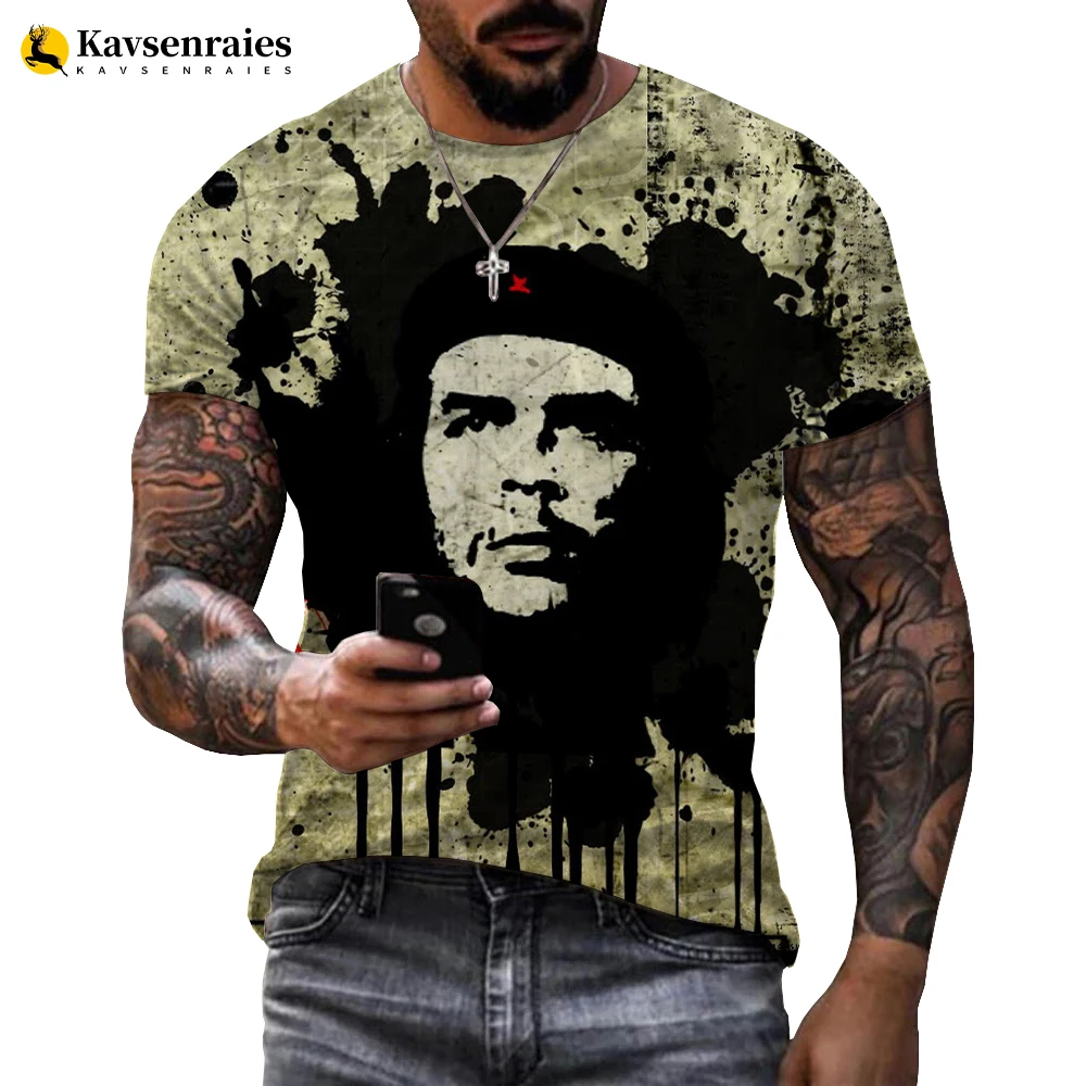 Che Guevara 3D Printing Cuban Revolutionary Leader World Celebrity Free Fighter T-shirt Men Women Streetwear Funny T-Shirt 6XL