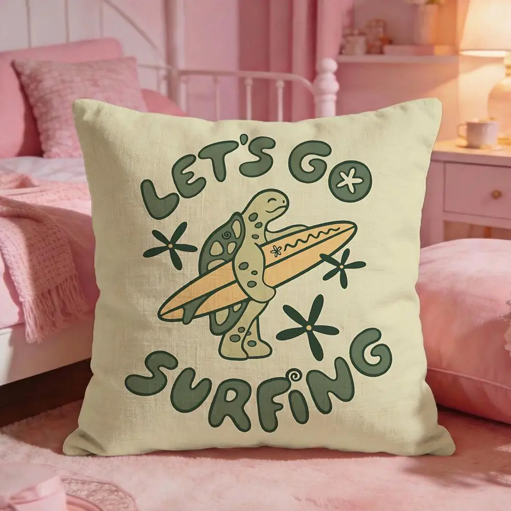 BeachTurtleAloha Cushion Cover Premium Comfort Reversible Pillow Cove -Two in One Design for Any Room & Car Interior