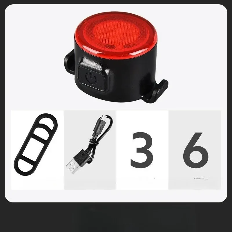 Прекрасный для ночной езды на велосипеде, водонепроницаемый задний фонарь, аксессуары для велосипедного фонаря, набор передних и задних фонарей для велосипеда, 6 режимов, перезаряжаемая через USB головка