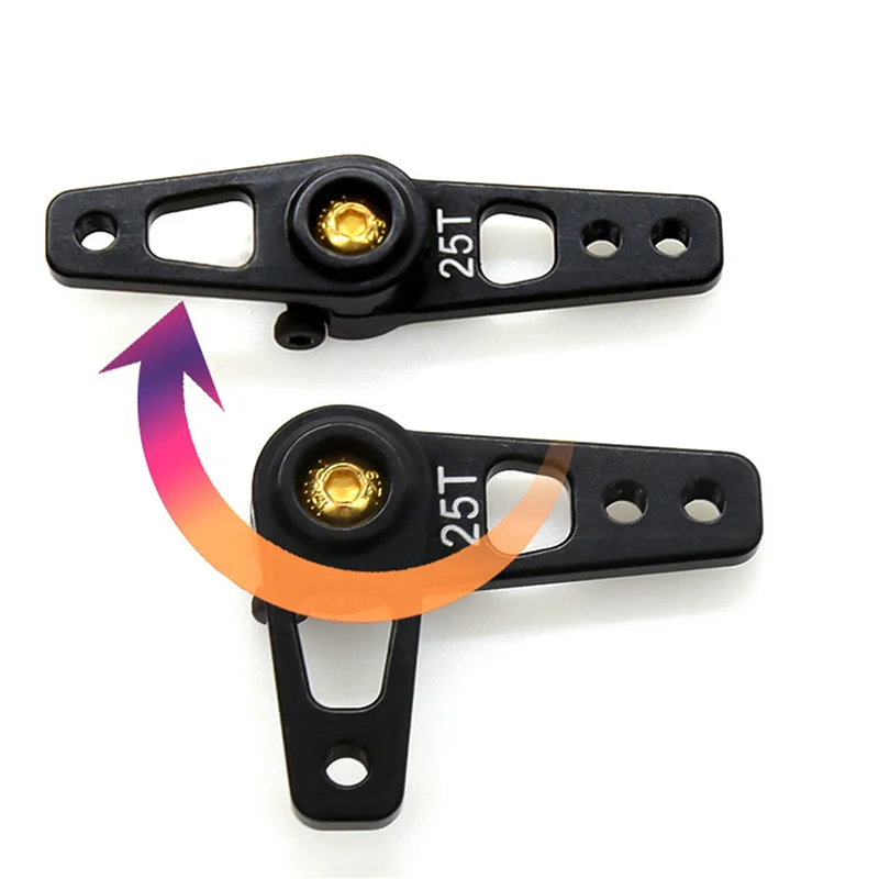 

ABUM-2X Aluminum Alloy 25T Angle Adjustable Servo Arm Double Head Servo Horn For Futaba Savox Servo HSP HD Xcore RC Car