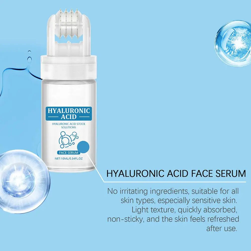Hyaluronic Acid Roller Serum Shrinks Pores Moisturizing Repair Essence Smooth Fine Lines Hydrating Increase Elasticity Skin Care