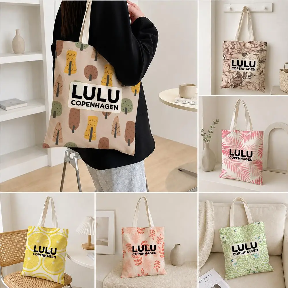 Trendy Designer Print Canvas Tote Bag jewelry LULU Copenhagen Storage Bags Shoulder Bag Outfit Accessory Shopping Handbag