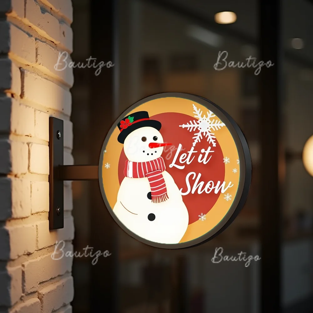 Custom Christmas Light Box for Business Acrylic LED Waterproof Double Sided Outdoor Storefront Signage Wall Mounted