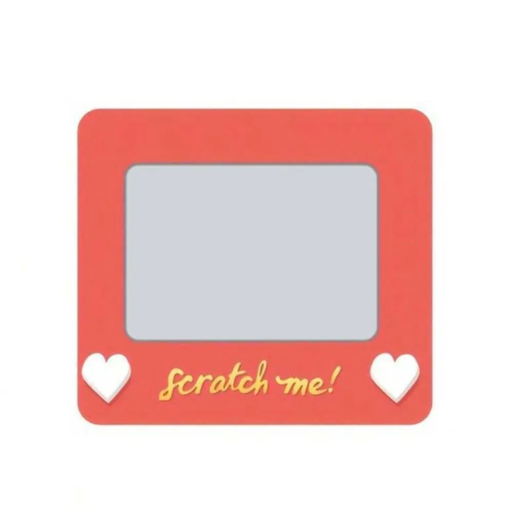 10pcs DIY Valentine's Day Scratch-off Card Red Rectangular Anniversary Game Tickets Paper Heart Pattern Love Coupon Wedding
