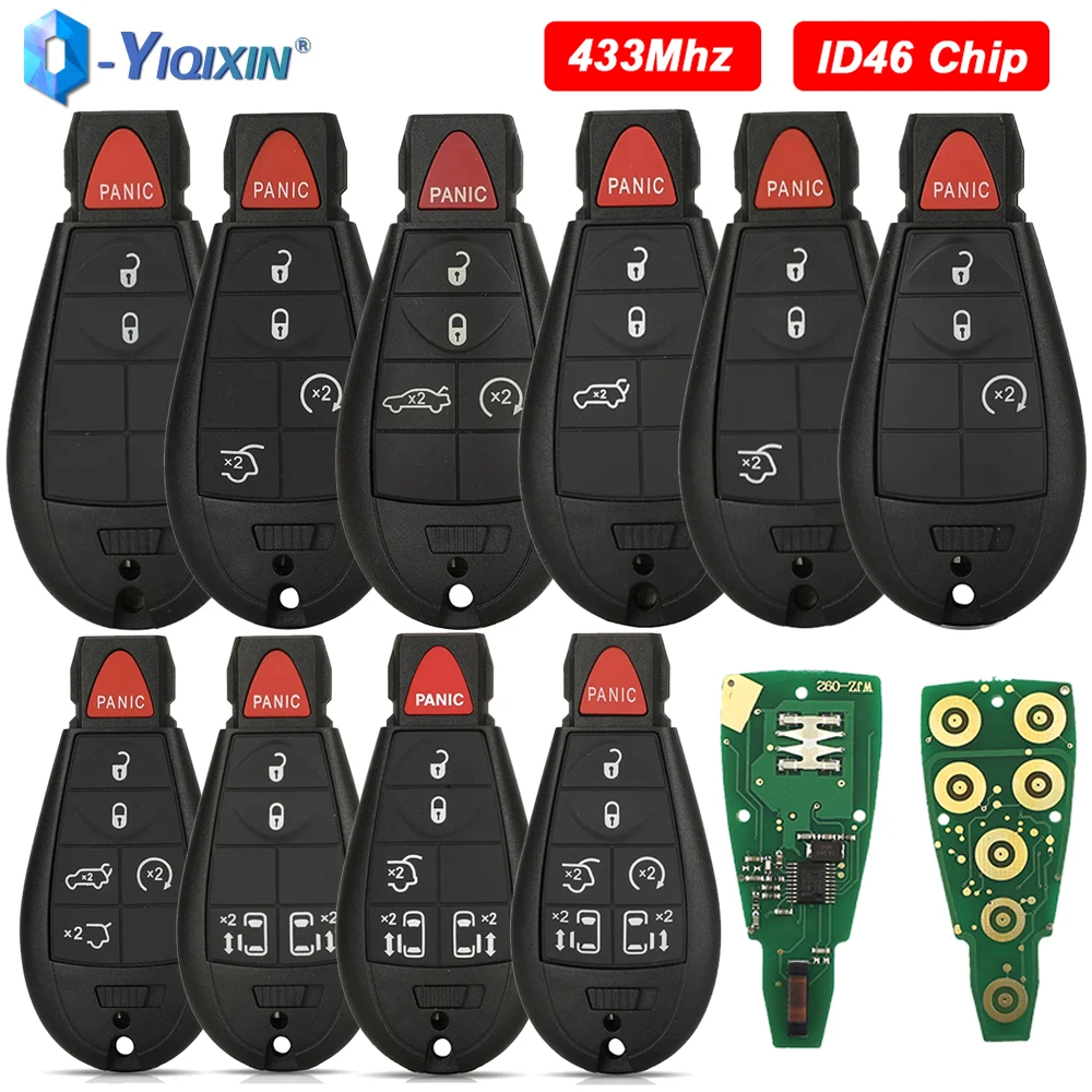 

433Mhz ID46 Chip Remote Car Key For Dodge RAM Caravan 1500 2500 3500 4500 For Chrysler Town Country 300 For Jeep Grand Cherokee